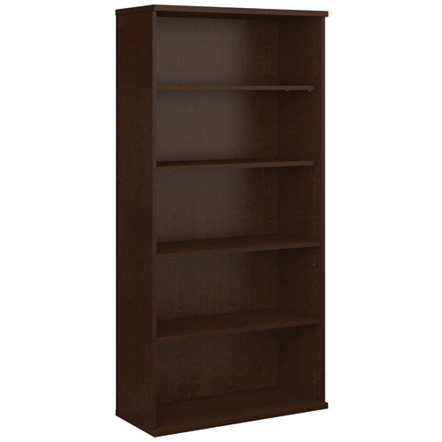 Picture of Series C Collection Bookcase, Five-Shelf, 35.63w x 15.38d x 72.78h, Mocha Cherry