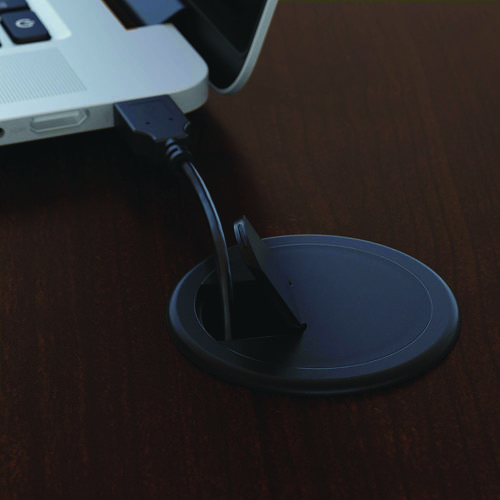 Picture of Series C Collection Corner Desk Module, Right, 71.13" x 35.5" x 29.88", Hansen Cherry/Graphite Gray