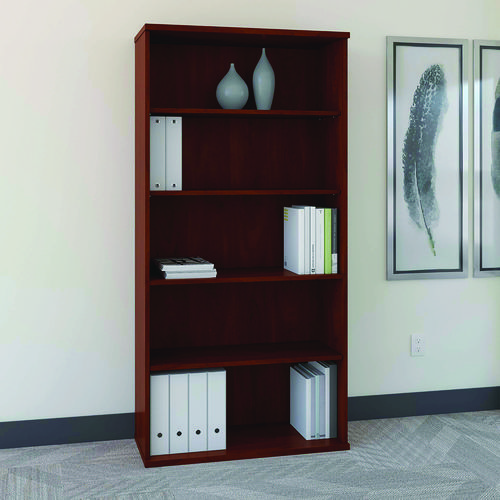 Picture of Series C Collection Bookcase, Five-Shelf, 35.63w x 15.38d x 72.78h, Hansen Cherry