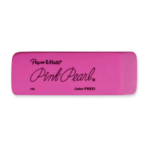 Picture of Pink Pearl Eraser, For Pencil Marks, Rectangular Block, Medium, Pink, 24/Box