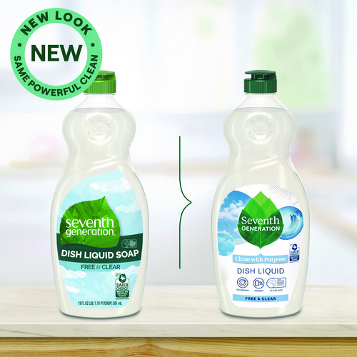 Picture of Natural Dishwashing Liquid, Free and Clear, 19 oz Bottle