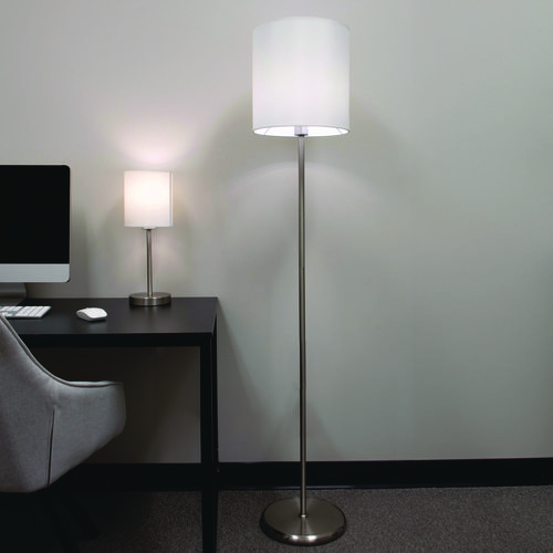 Picture of Slim Line Lamp Set, Table 12.63" High and Floor 61.5" High, Silver