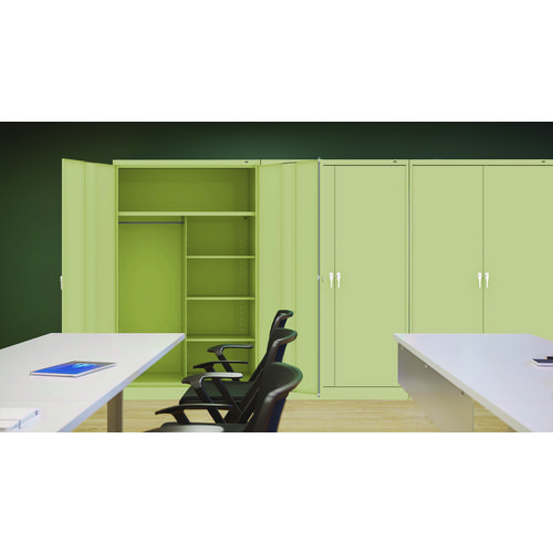 Picture of Jumbo Combination Steel Storage Cabinet, 48w x 24d x 78h, Putty