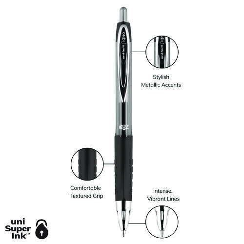 Picture of Signo 207 Gel Pen, Retractable, Medium 0.7 mm, Assorted Ink and Barrel Colors, 5/Pack