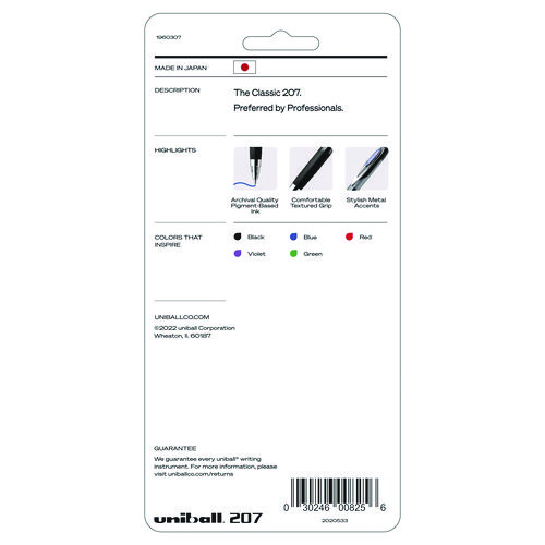 Picture of Signo 207 Gel Pen, Retractable, Medium 0.7 mm, Assorted Ink and Barrel Colors, 5/Pack