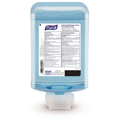 Picture of Antimicrobial Foaming Hand Soap Refill, For ES10 Dispensers, Fragrance-Free, 1,200 mL, 2/Carton