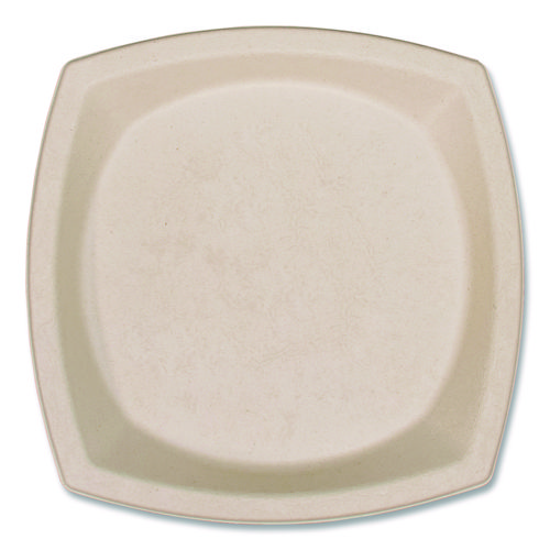 Picture of Compostable Fiber Dinnerware, ProPlanet Seal, Plate, 10 x 10, Tan, 500/Carton