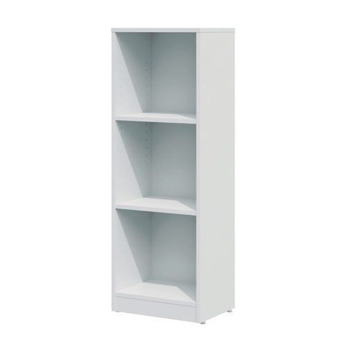 Picture of Three-Shelf Narrow-Footprint Bookcase, 15.75" x 11.42" x 44.33", White