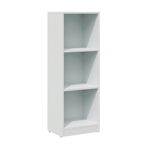 Picture of Three-Shelf Narrow-Footprint Bookcase, 15.75" x 11.42" x 44.33", White