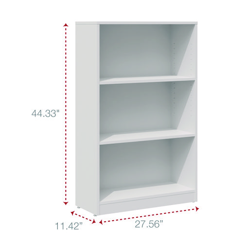 Picture of Three-Shelf Bookcase, 27.56" x 11.42" x 44.33", White