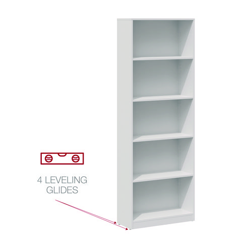 Picture of Five-Shelf Bookcase, 27.56" x 11.42" x 77.56", White