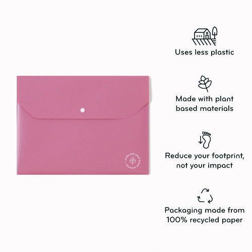 Picture of U-Eco Document Holder, 0.59" Expansion, 1 Section, Snap Button Closure, Letter Size, Assorted Colors, 10/Pack