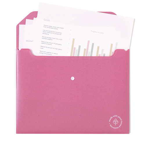 Picture of U-Eco Document Holder, 0.59" Expansion, 1 Section, Snap Button Closure, Letter Size, Assorted Colors, 10/Pack