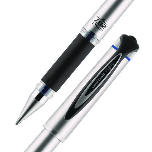 Picture of 207 Impact Gel Pen, Stick, Bold 1 mm, Blue Ink, Silver/Black/Blue Barrel