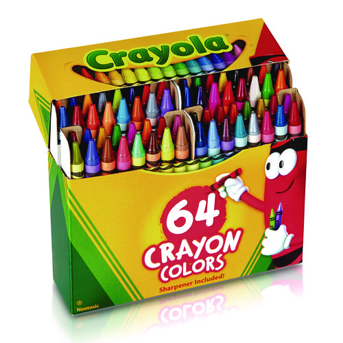 Picture of Classic Color Crayons in Flip-Top Pack with Sharpener, 64 Colors/Pack