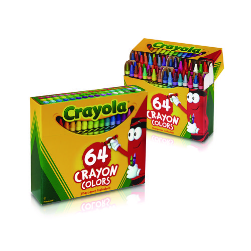 Picture of Classic Color Crayons in Flip-Top Pack with Sharpener, 64 Colors/Pack