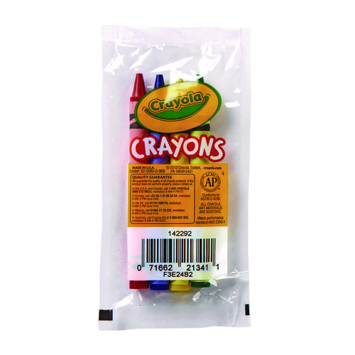 Picture of Classic Color Cello Pack Party Favor Crayons, 4 Colors/Pack, 360 Packs/Carton