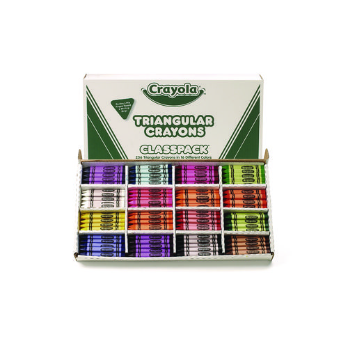 Picture of Classpack Triangular Crayons, 16 Colors, 256/Carton