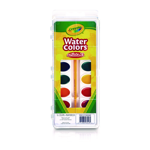 Picture of Artista II Washable Watercolor Set, 16 Assorted Colors, Palette Tray