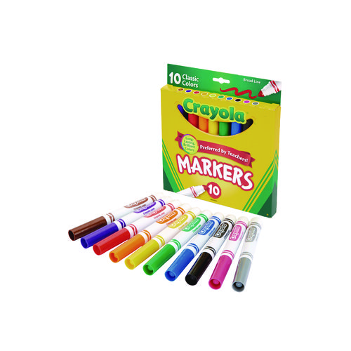 Picture of Non-Washable Marker, Broad Bullet Tip, Assorted Classic Colors, 8/Pack