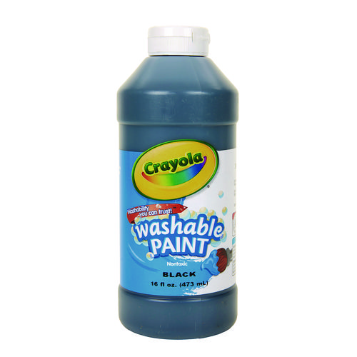 Picture of Washable Paint, Black, 16 oz Bottle