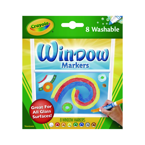 Picture of Washable Window FX Marker, Broad Bullet Tip, Assorted Colors, 8/Pack