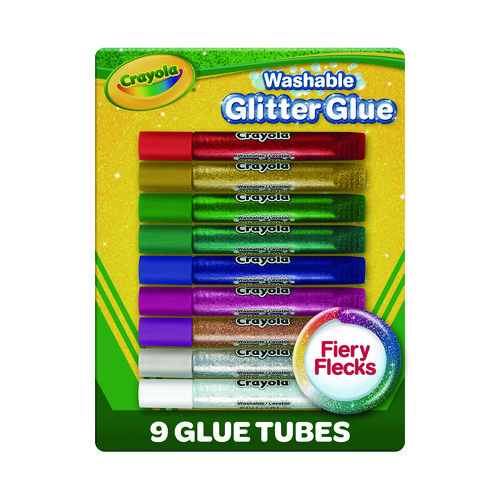 Picture of Washable Glitter Glue, 0.35 oz, Assorted Colors, 9/Pack