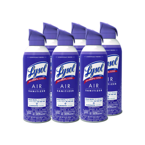 Picture of Air Sanitizer Spray, Light Breeze Scent, 10 oz Aerosol Can, 6/Carton