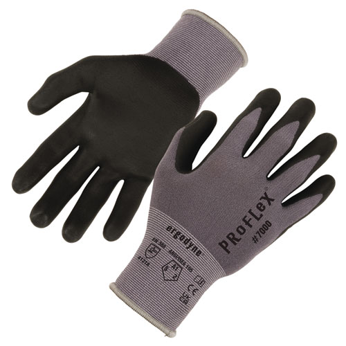 Picture of ProFlex 7000 Nitrile-Coated Gloves Microfoam Palm, EN388: 4121A, 9" Long, X-Small, Gray, 12 Pairs