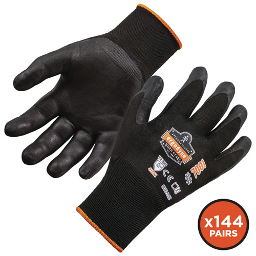 Picture of ProFlex 7001 Nitrile-Coated Gloves, EN388: 4121X, 8.25" Long, X-Small, Black, 12 Pairs/Carton