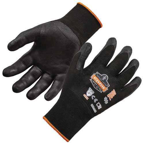 Picture of ProFlex 7001 Nitrile-Coated Gloves, EN388: 4121X, 8.25" Long, X-Small, Black, 12 Pairs/Carton