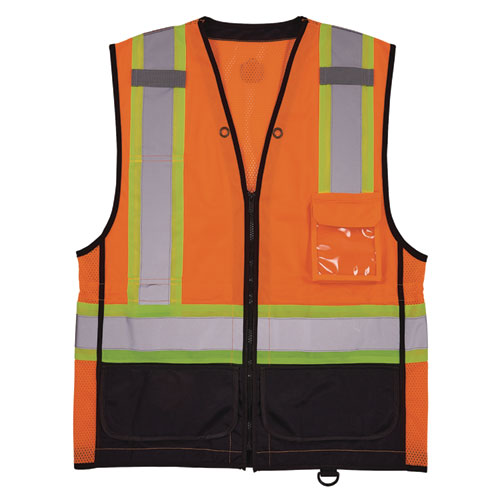 Picture of GloWear 8251HDZ Class 2 Two-Tone Hi-Vis Safety Vest, 2X-Large to 3X-Large, Orange