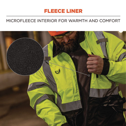 Picture of GloWear 8351 Class 3 Hi-Vis Windbreaker Water-Resistant Jacket, 2X-Large, Orange