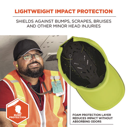 Picture of Skullerz 8947 Lightweight Baseball Hat and Bump Cap Insert, X-Small/Small, Lime