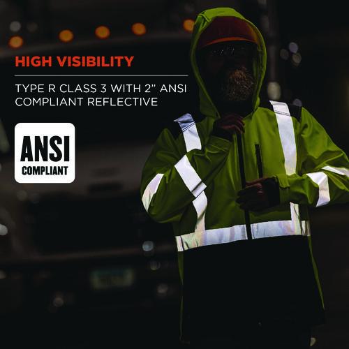 Picture of GloWear 8353 Class 3 Hi-Vis Softshell Water-Resistant Jacket, 3X-Large, Lime