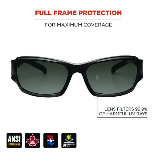 Picture of Skullerz THOR Anti-Scratch and Enhanced Anti-Fog Safety Glasses, Black Nylon Impact Frame, Smoke Polycarbonate Lens