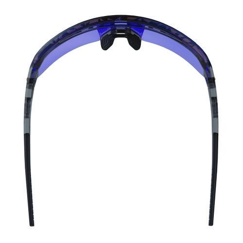 Picture of Skullerz AEGIR Safety Glasses with Mirrored Lenses, Clear Smoke Nylon Impact Frame, Blue Mirror Polycarbonate Lens