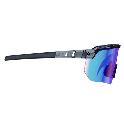 Picture of Skullerz AEGIR Safety Glasses with Mirrored Lenses, Clear Smoke Nylon Impact Frame, Blue Mirror Polycarbonate Lens