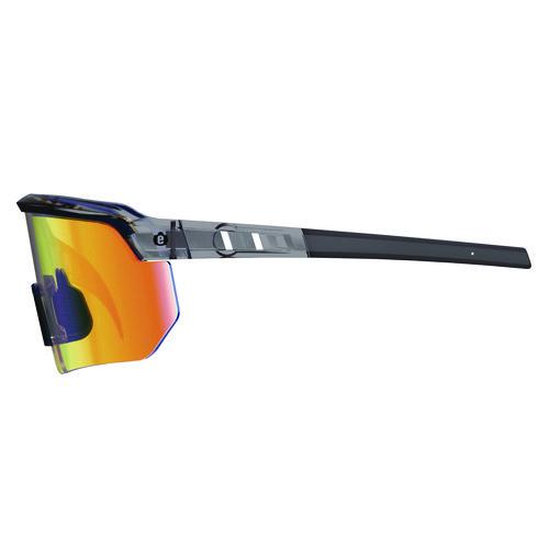 Picture of Skullerz AEGIR Safety Glasses, Mirrored Lenses, Clear Smoke Nylon Impact Frame, Orange Mirror Polycarbonate Lens