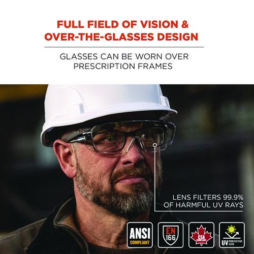 Picture of Skullerz OSMIN Safety Glasses, Matte Black Polycarbonate Frame, Clear Polycarbonate Lens