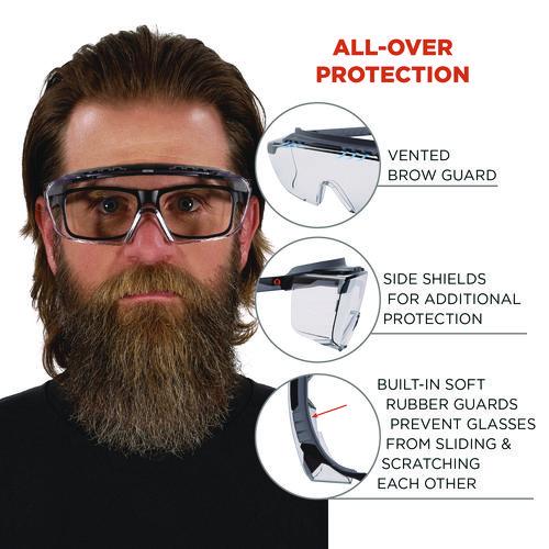 Picture of Skullerz OSMIN Safety Glasses, Matte Black Polycarbonate Frame, Clear Polycarbonate Lens