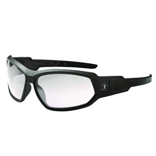 Picture of Skullerz LOKI Anti-Scratch/Anti-Fog Convertible Safety Spoggles with Strap, Matte Black Frame, Clear Polycarbonate Lens