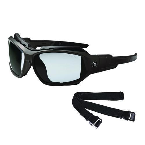 Picture of Skullerz LOKI Anti-Scratch/Anti-Fog Convertible Safety Spoggles w/ Strap, Black Nylon Impact Frame, Indoor/Outdoor Poly Lens