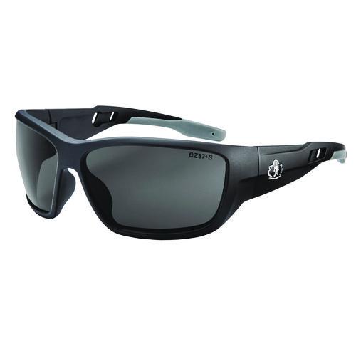 Picture of Skullerz BALDR Anti-Scratch/Anti-Fog Safety Glasses, Matte Black Nylon Impact Frame, Smoke Polycarbonate Lens