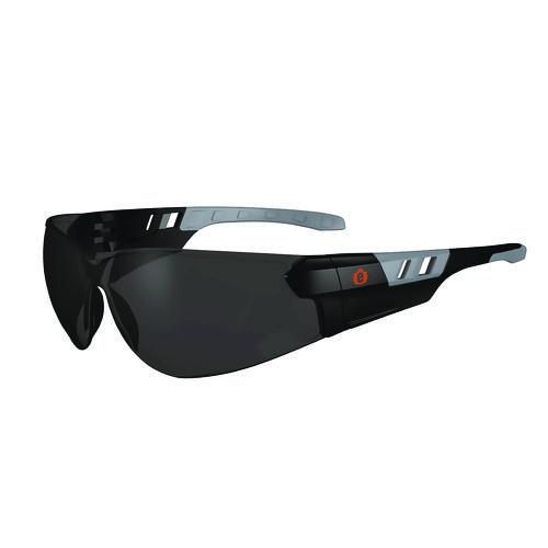 Picture of Skullerz SAGA Anti-Scratch/Enhanced Anti-Fog Safety Glasses, Matte Black Frameless, Smoke Polycarbonate Lens