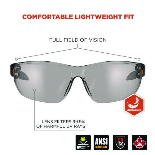 Picture of Skullerz VALI Anti-Scratch/Anti-Fog Safety Glasses, Matte Black Frameless, Indoor/Outdoor Polycarbonate Lens