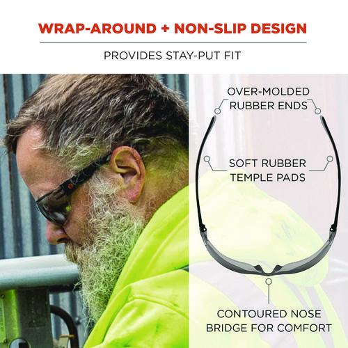 Picture of Skullerz VALI Anti-Scratch/Anti-Fog Safety Glasses, Matte Black Frameless, Indoor/Outdoor Polycarbonate Lens