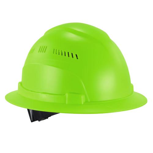Picture of Skullerz 8968 Class C Lightweight Full Brim Hard Hat, Adjustable Venting, 6-Point Rachet Suspension, Lime