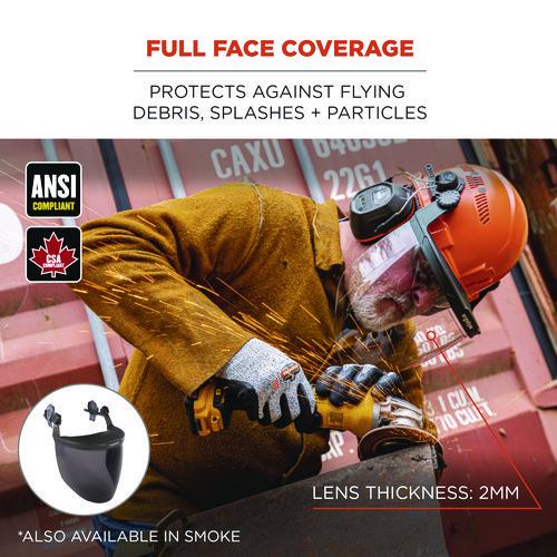 Picture of Skullerz 8994 Anti-Scratch/Anti-Fog Hard Hat Face Shield, Cap-Style/Safety Helmet Adapter, Clear Lens