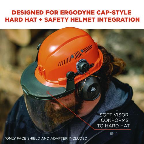 Picture of Skullerz 8994 Anti-Scratch/Anti-Fog Hard Hat Face Shield, Cap-Style/Safety Helmet Adapter, Clear Lens